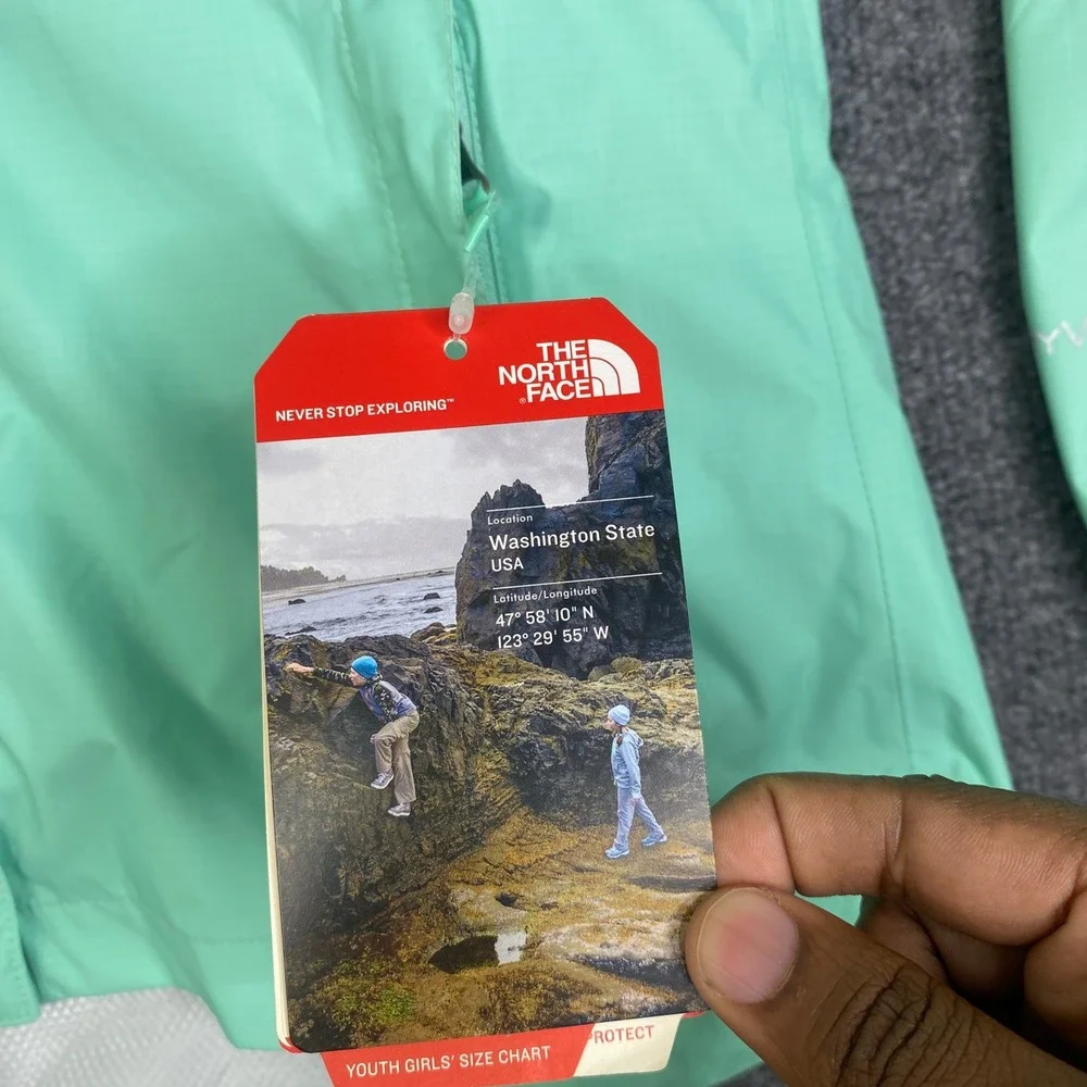 The North Face Girls Resolve Reflective Jacket Surf Green XL 18 CM94BDM-GXL